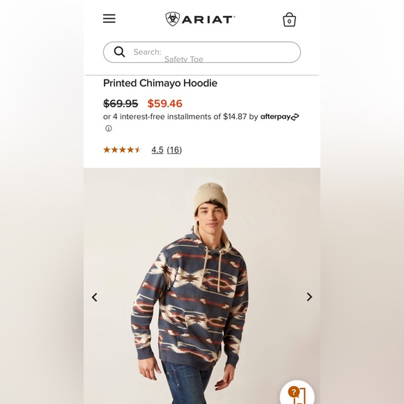 Men’s Ariat Printed Chimayo Hoodie - Picture 5 of 5